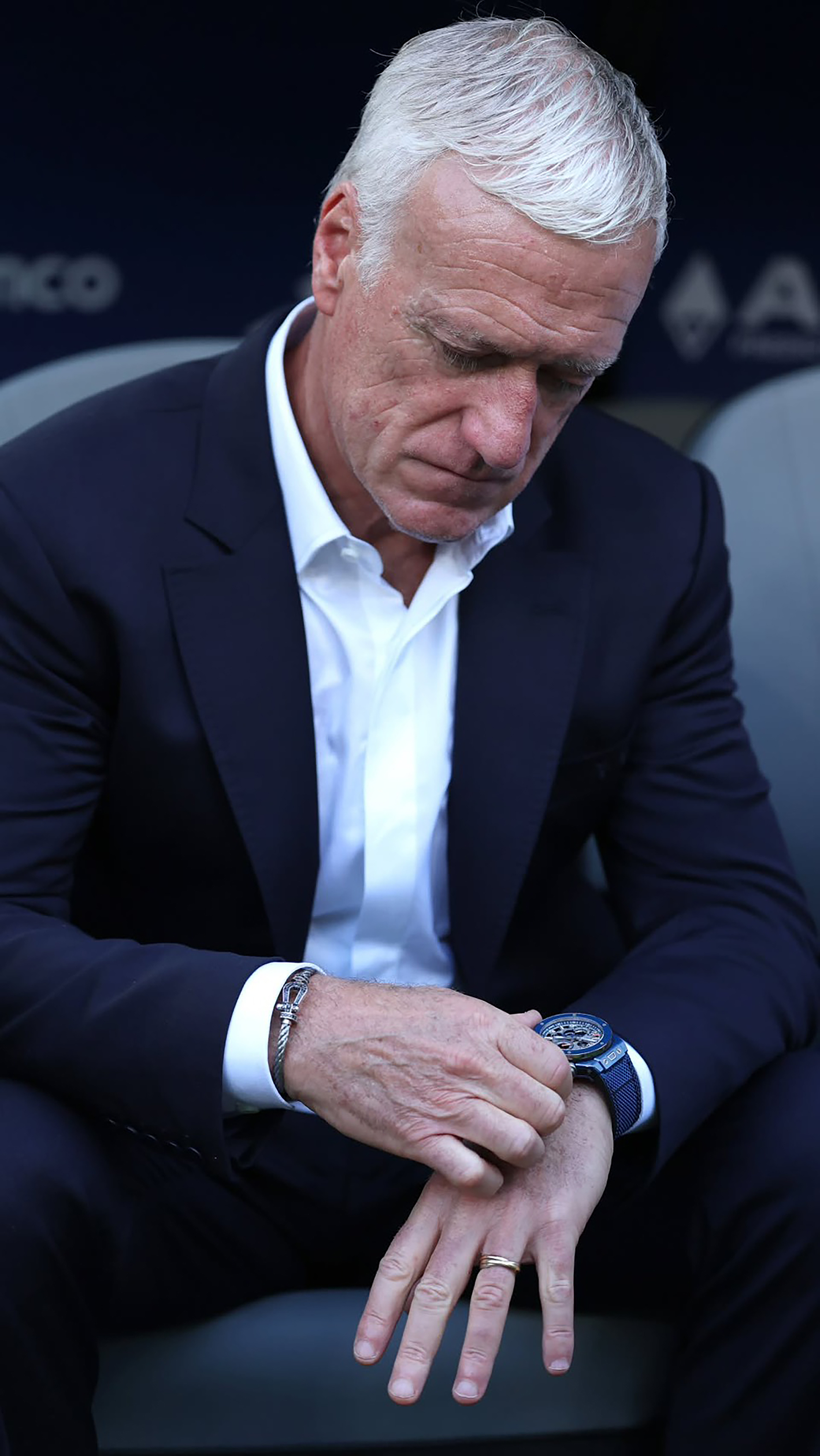 Didier Deschamps-配戴Big Bang Reloaded 藍陶瓷計時碼錶